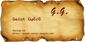 Geist Győző névjegykártya